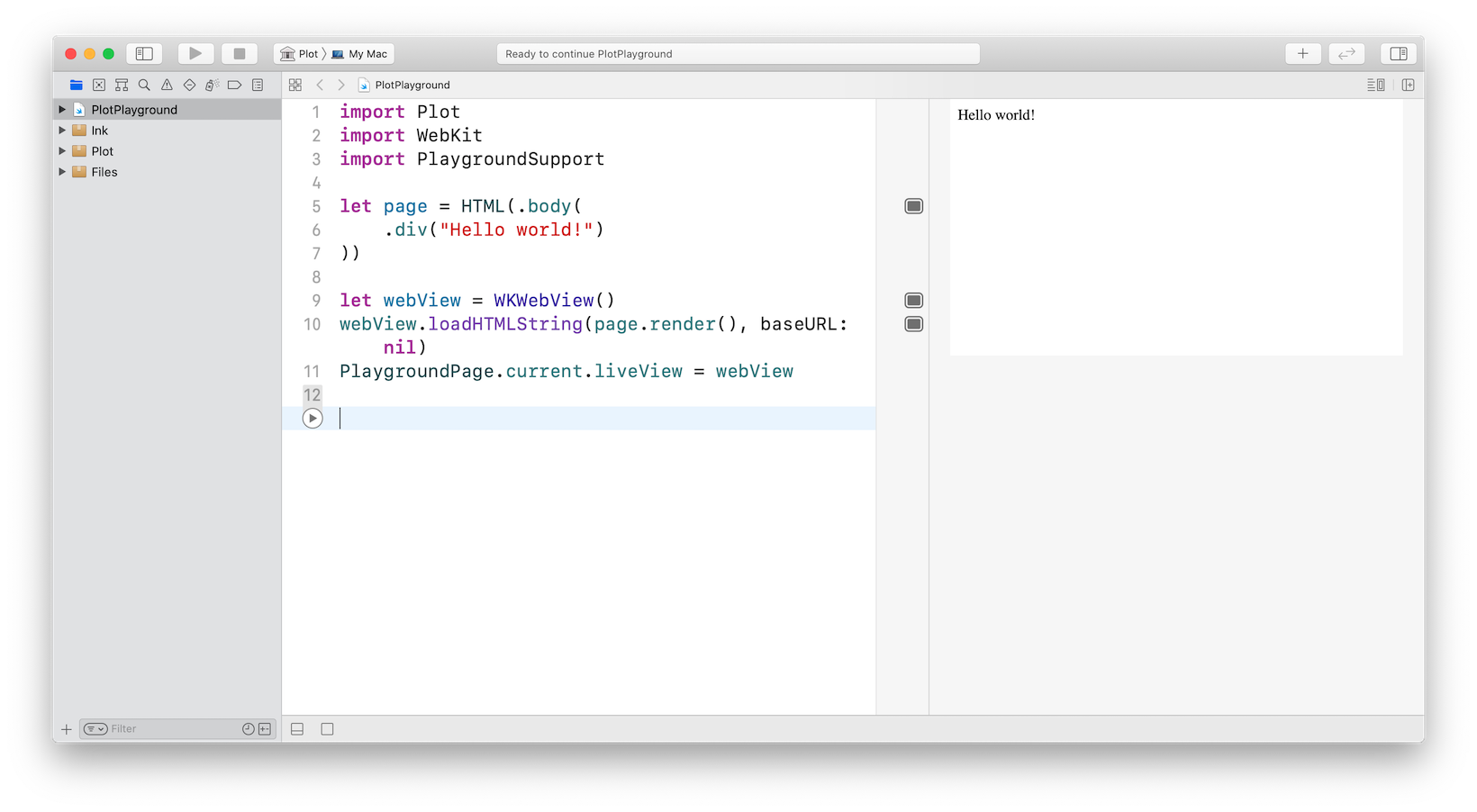 Screenshot of  importing a Swift packages into a playground